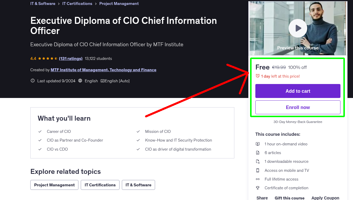 Executive Diploma of CIO Chief Information Officer