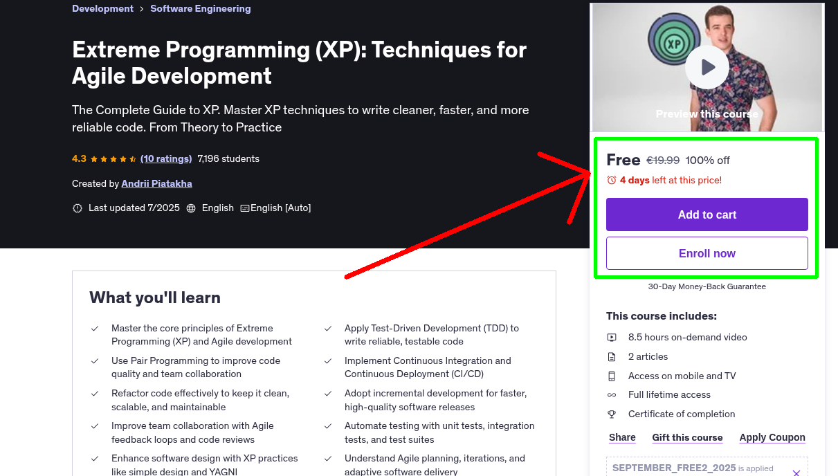 Extreme Programming (XP): Techniques for Agile Development