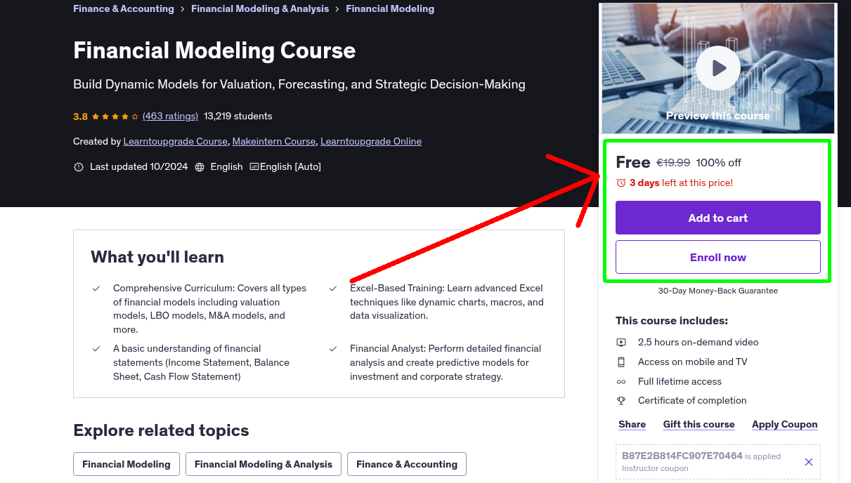 Financial Modeling Course