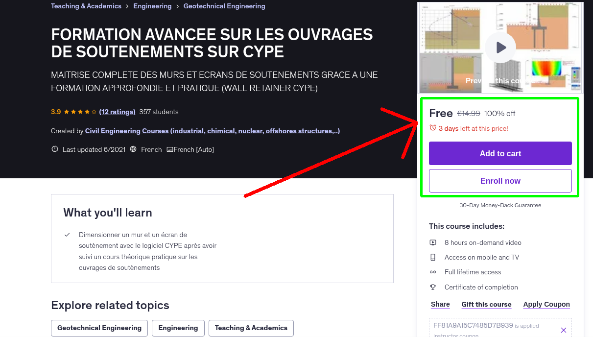 FORMATION AVANCEE SUR LES OUVRAGES DE SOUTENEMENTS SUR CYPE