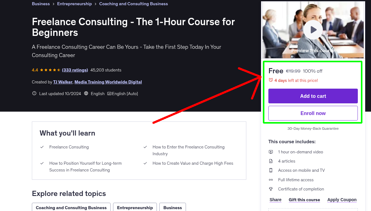Freelance Consulting - The 1-Hour Course for Beginners