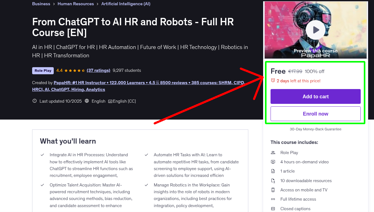 From ChatGPT to AI HR and Robots - Full HR Course [EN]