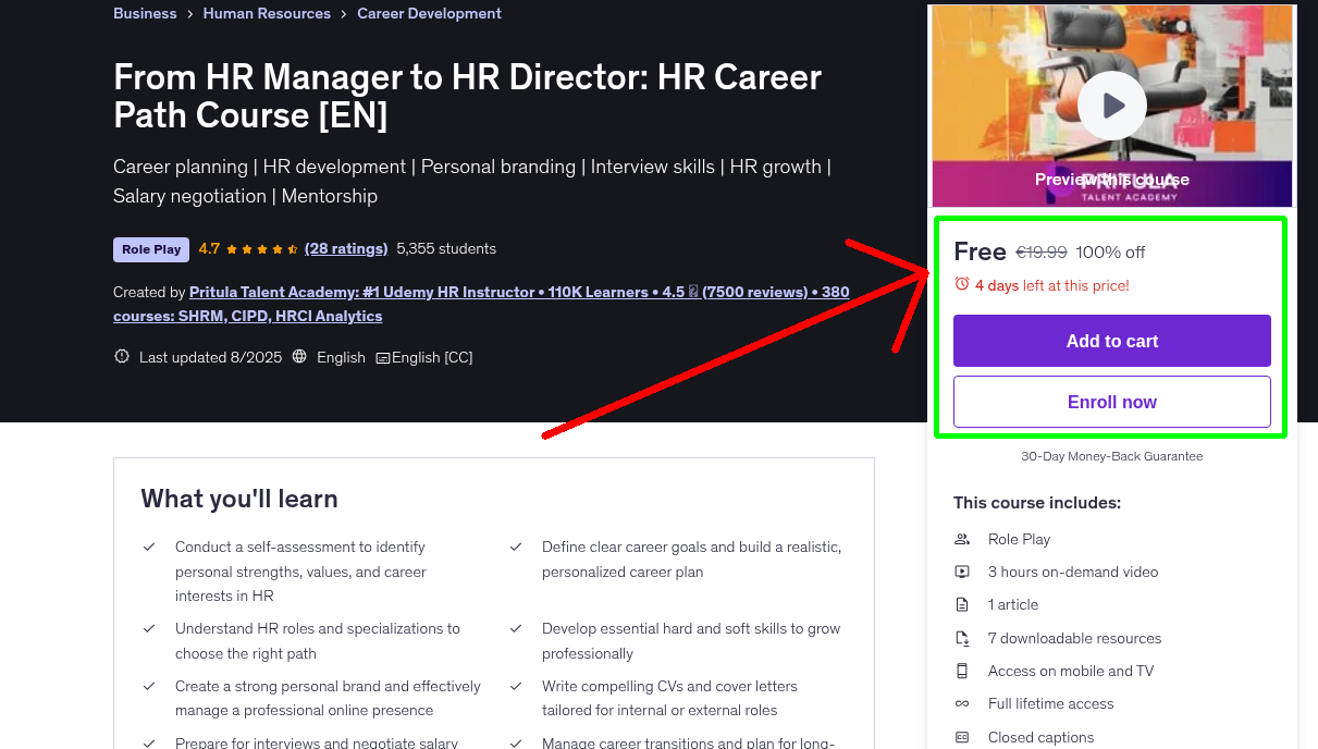 From HR Manager to HR Director: HR Career Path Course [EN]