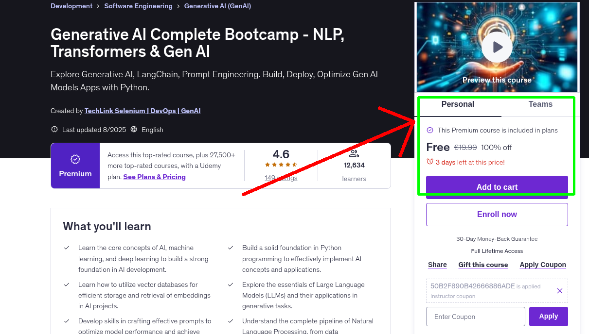 Generative AI Complete Bootcamp - NLP, Transformers & Gen AI