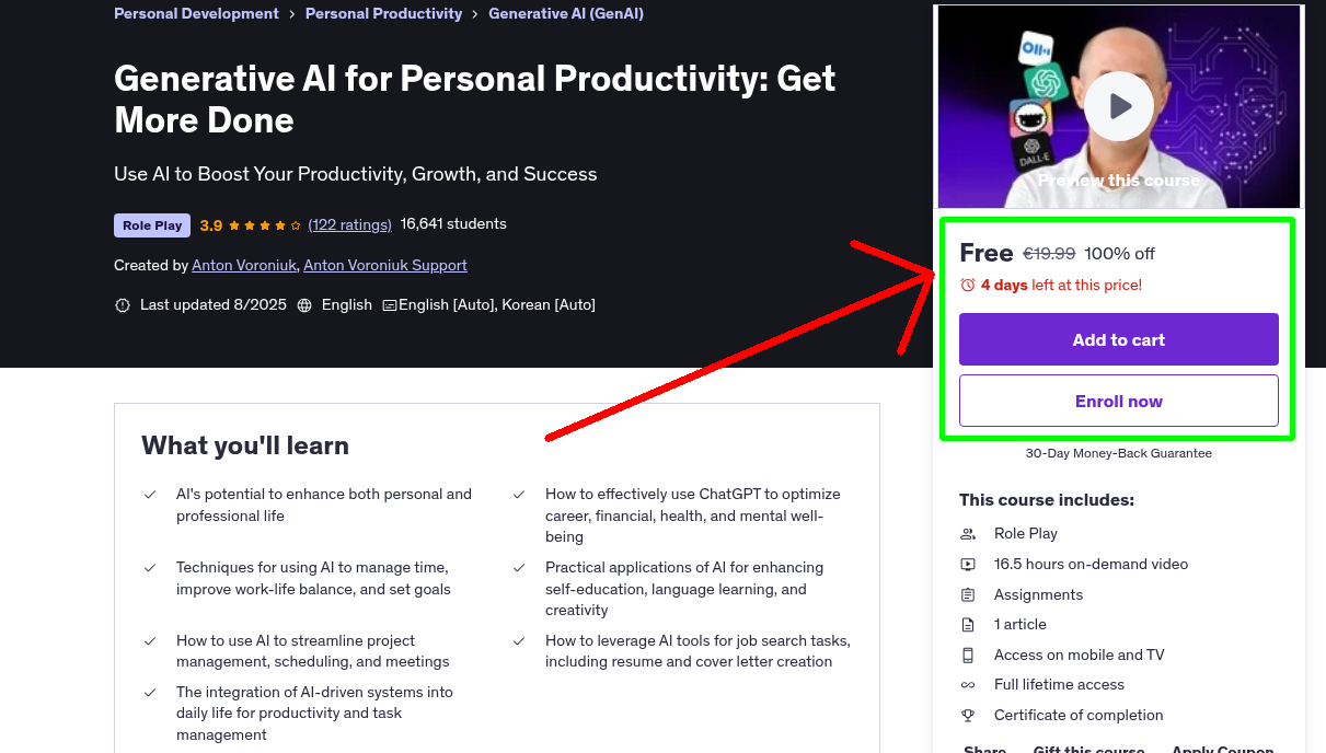 Generative AI for Personal Productivity: Get More Done