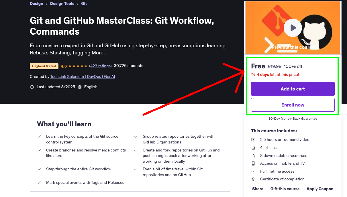 Git and GitHub MasterClass: Git Workflow, Commands