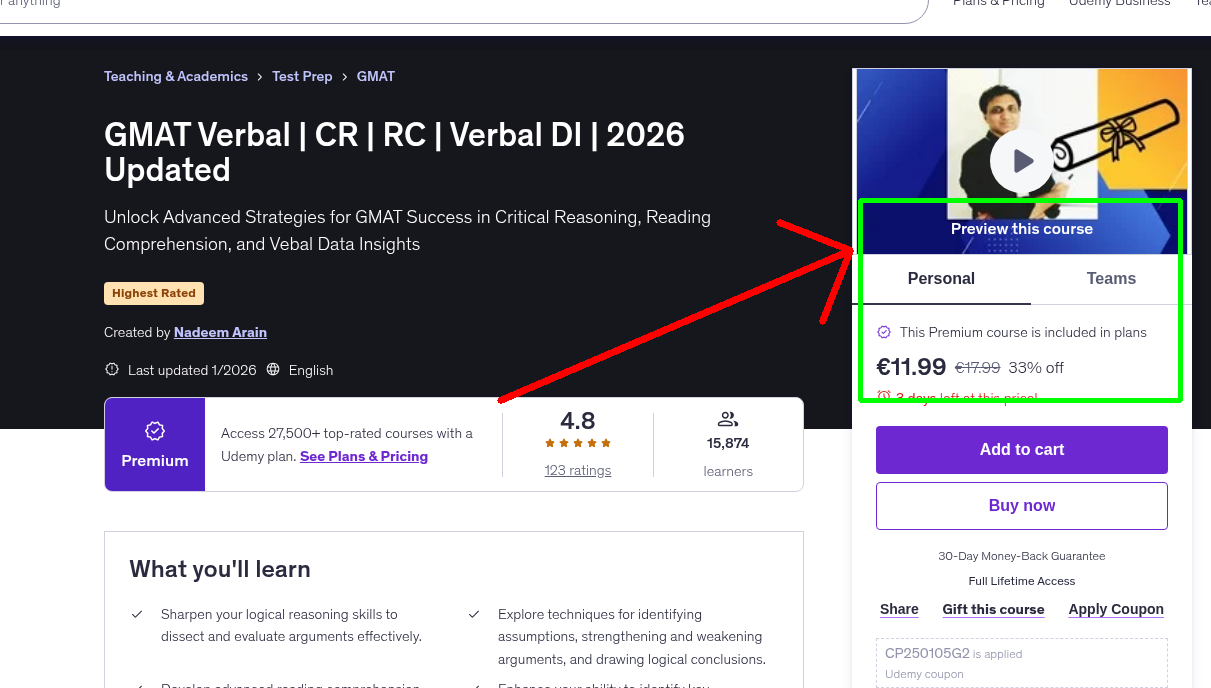 GMAT Verbal | CR | RC | Verbal DI | 2026 Updated
