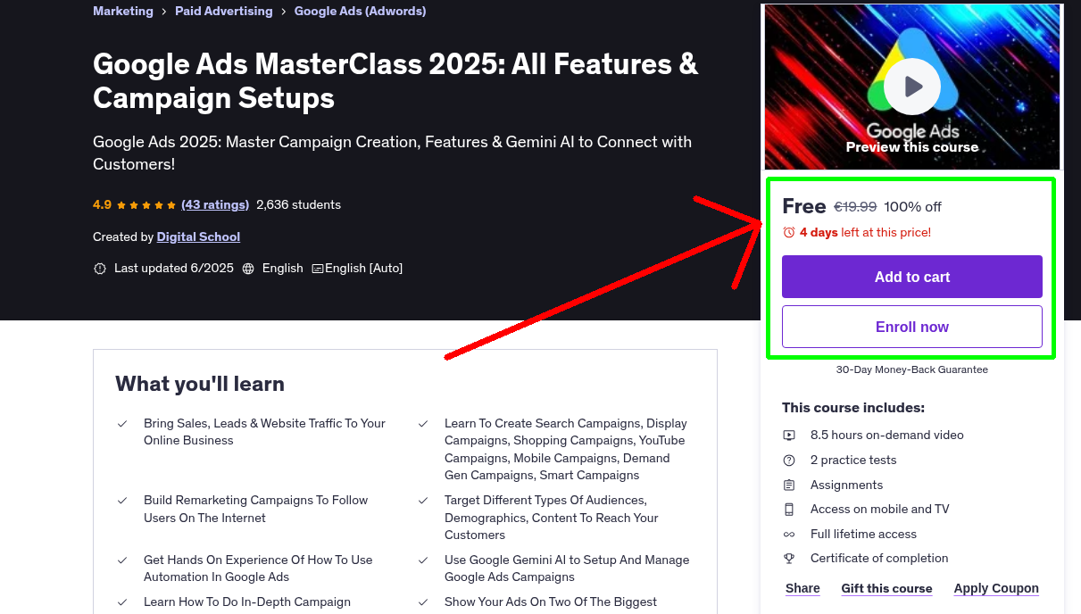 Google Ads MasterClass 2025: All Features & Campaign Setups