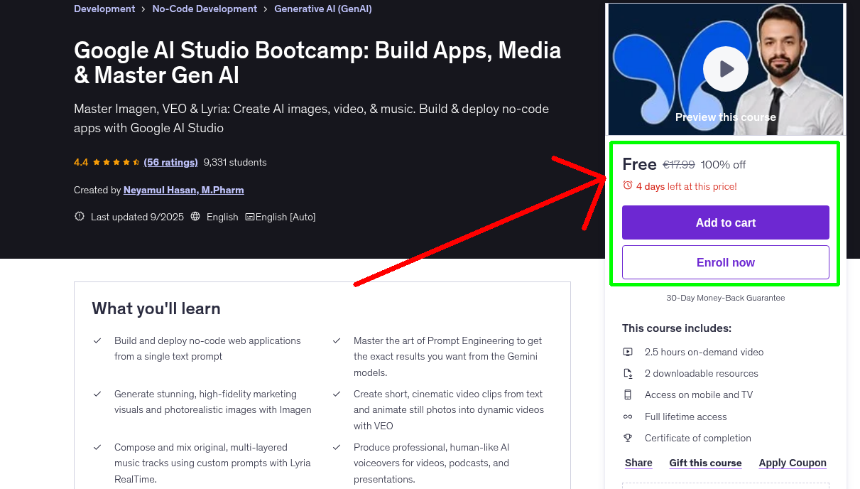 Google AI Studio Bootcamp: Build Apps, Media & Master Gen AI