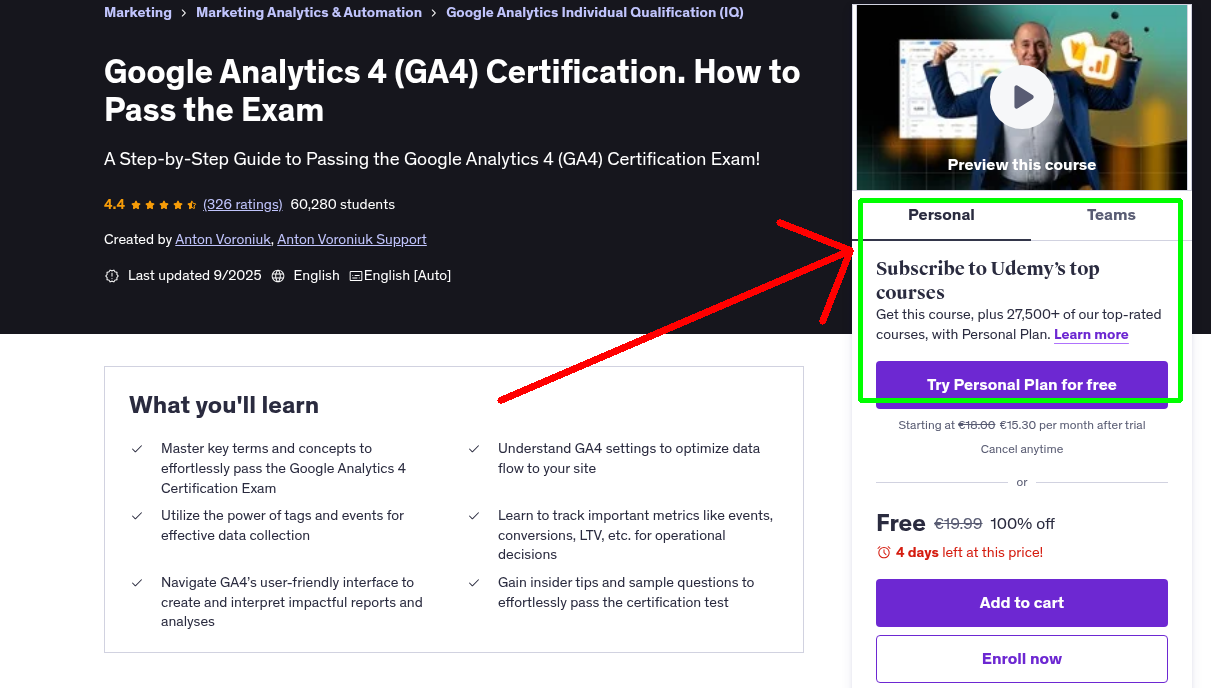 Google Analytics 4 (GA4) Certification. How to Pass the Exam