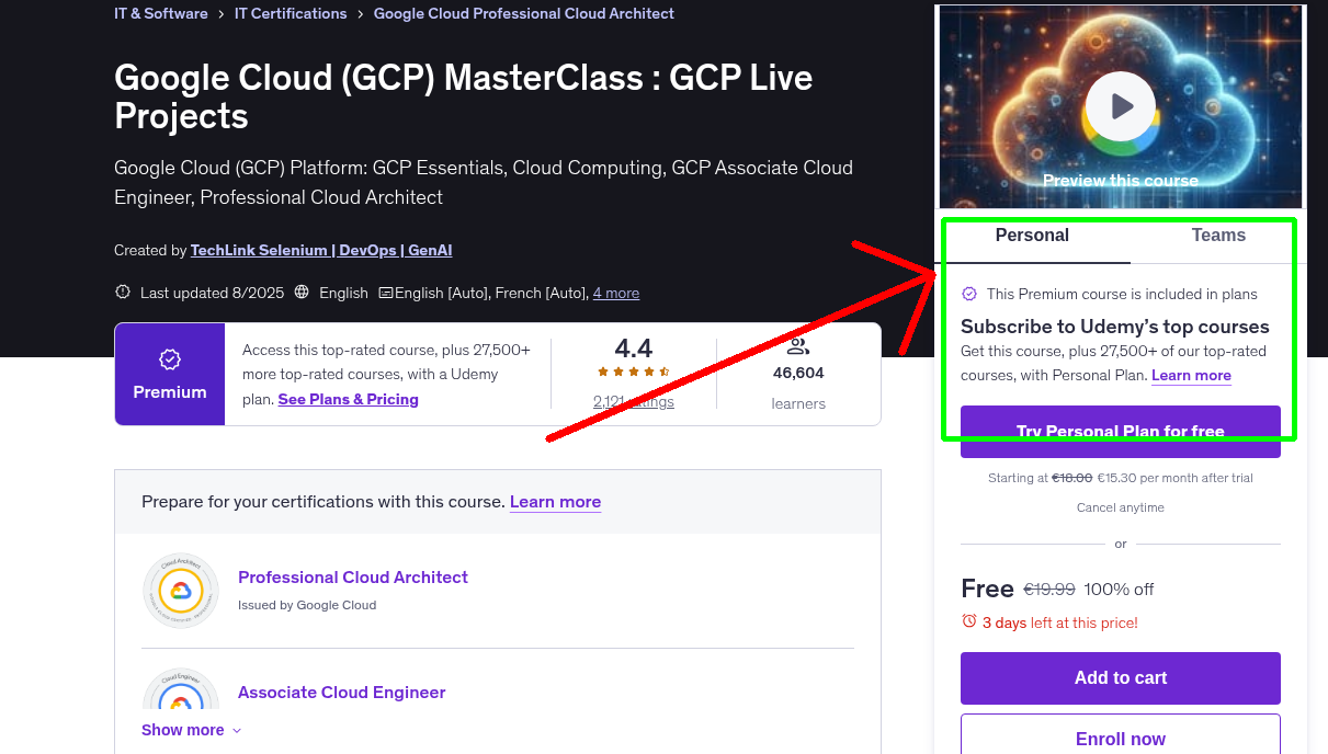 Google Cloud (GCP) MasterClass : GCP Live Projects