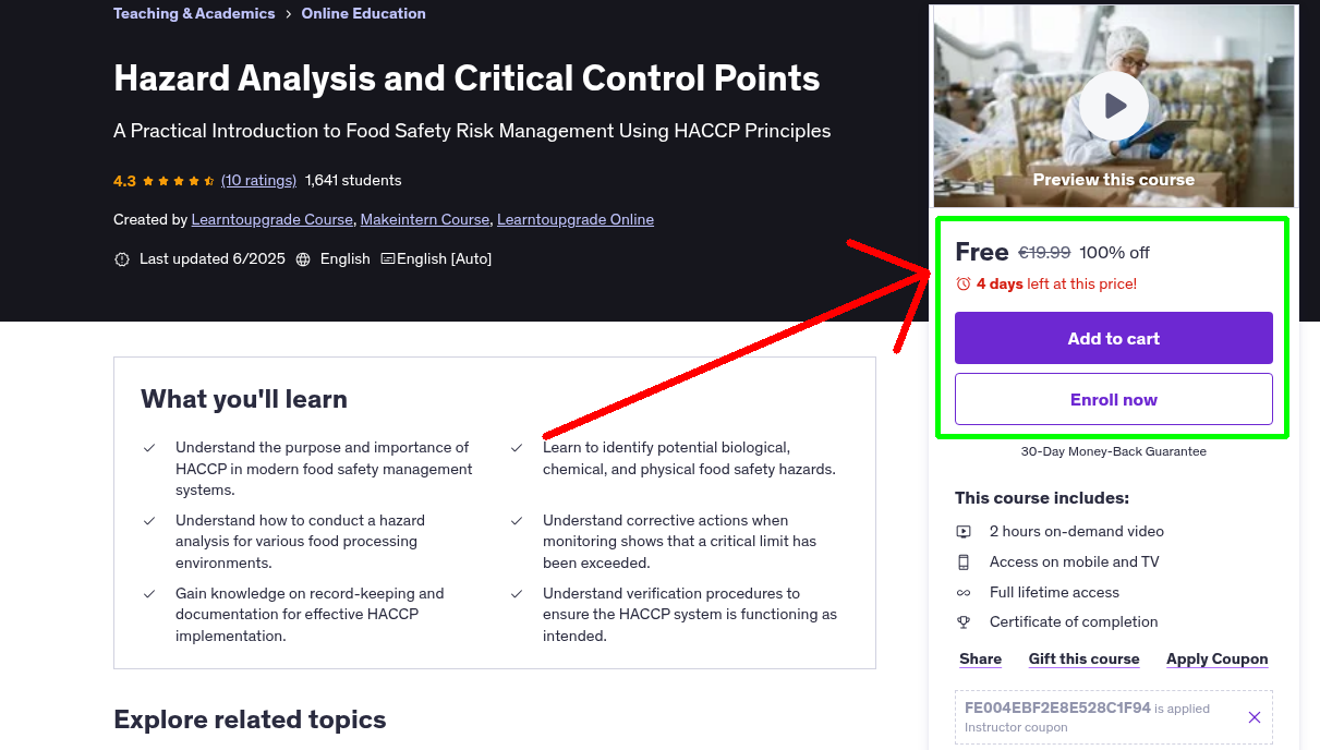 Hazard Analysis and Critical Control Points