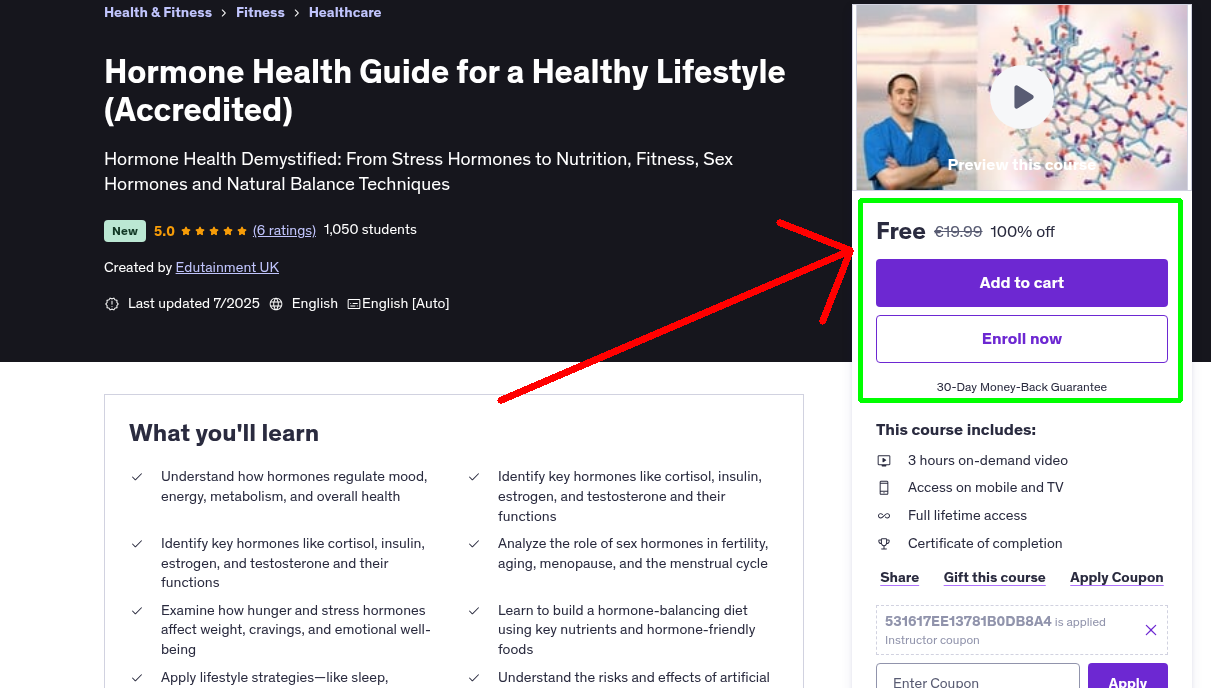 Hormone Health Guide for a Healthy Lifestyle (Accredited)