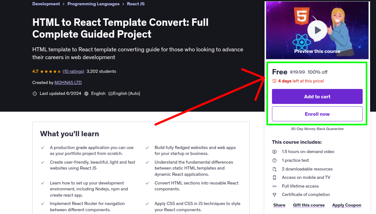 HTML to React Template Convert: Full Complete Guided Project