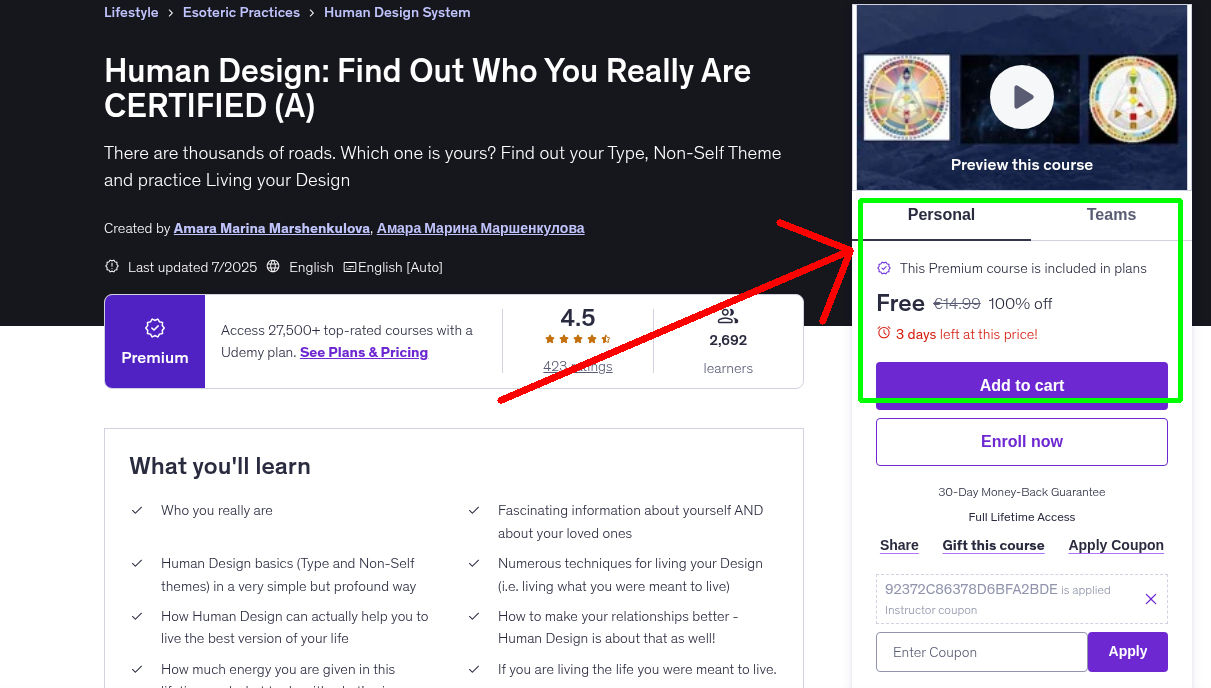 Human Design: Find Out Who You Really Are CERTIFIED (A)