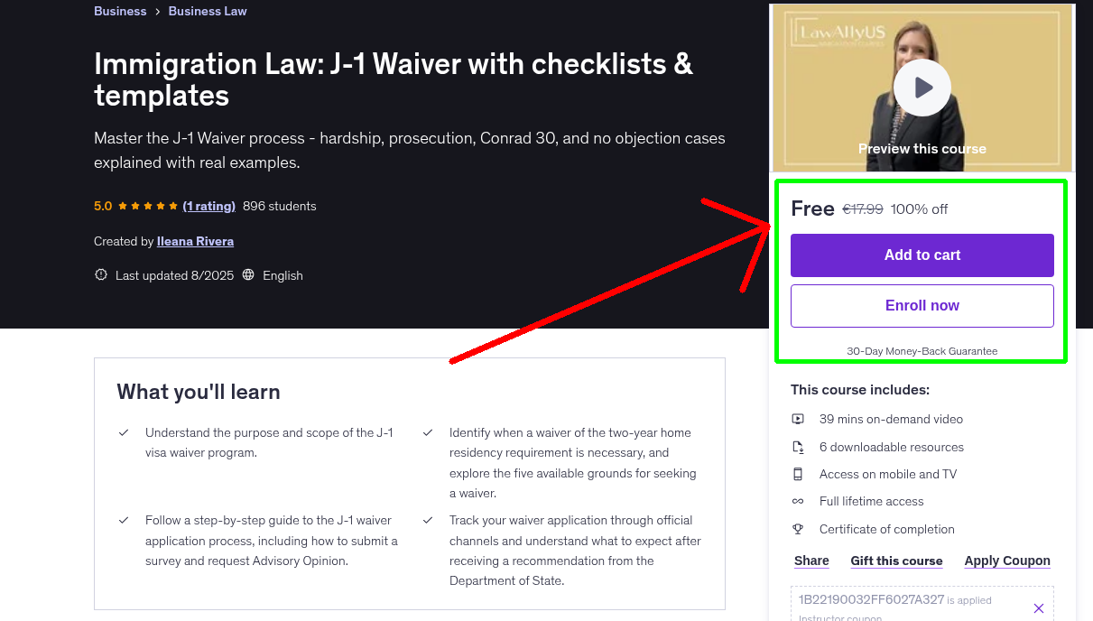 Immigration Law: J-1 Waiver with checklists & templates
