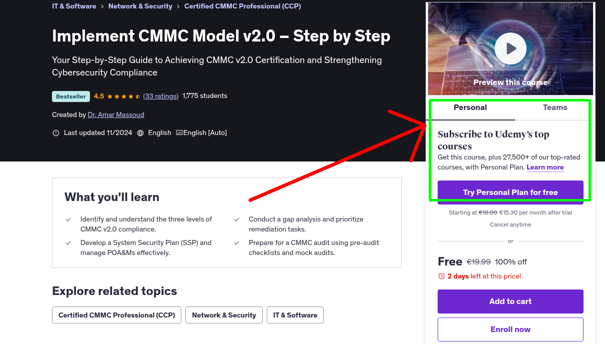 Implement CMMC Model v2.0 – Step by Step