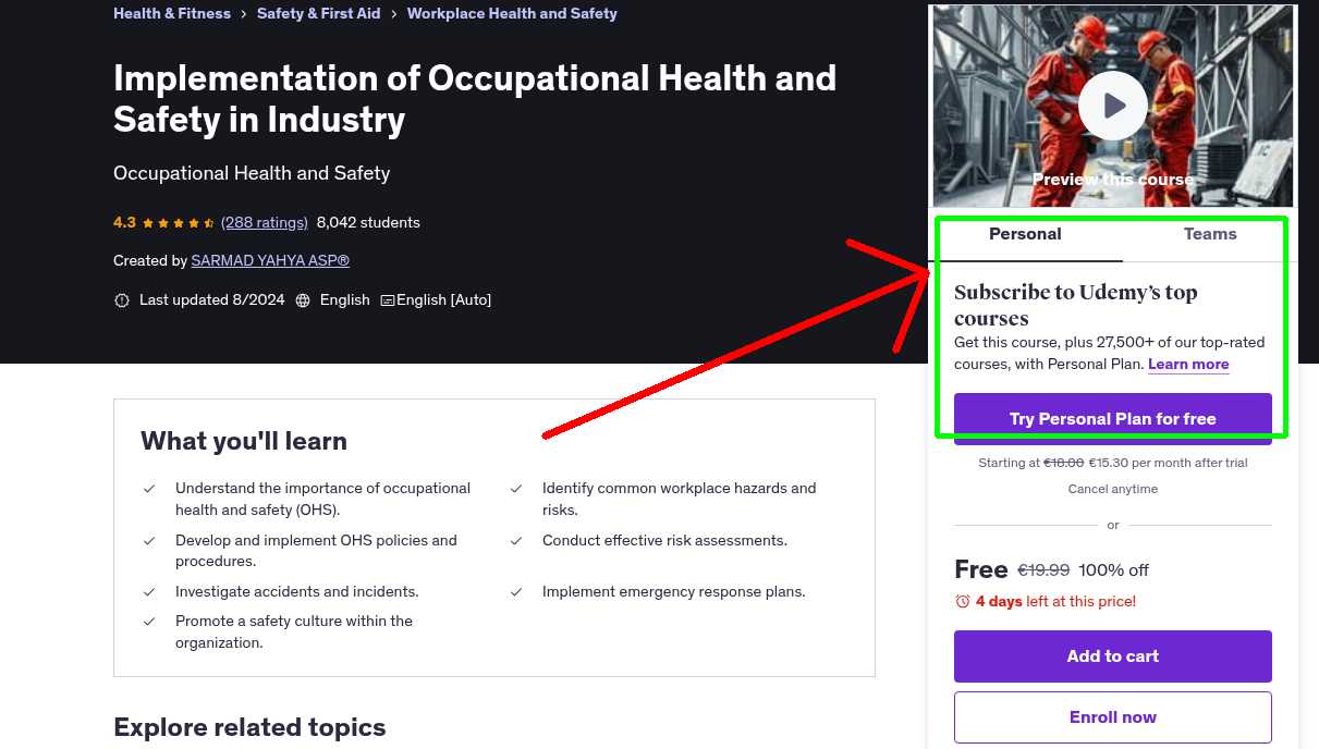 Implementation of Occupational Health and Safety in Industry