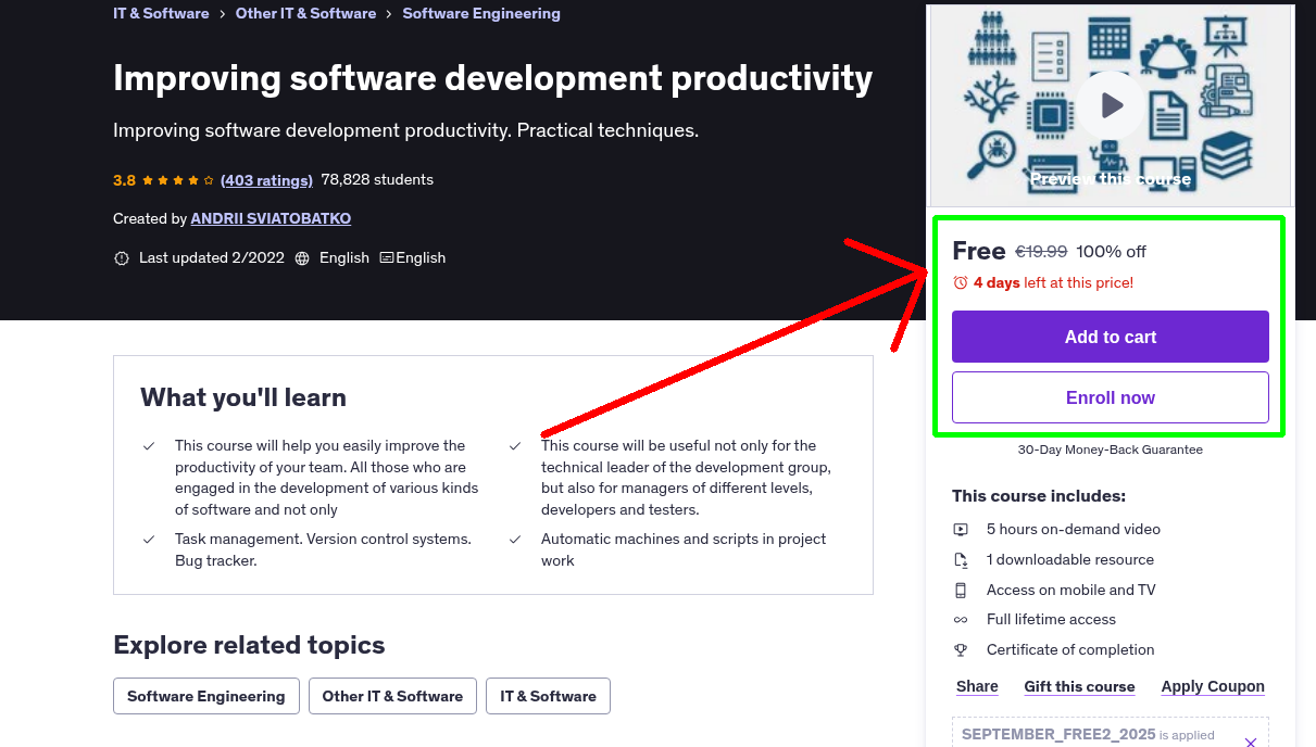 Improving software development productivity