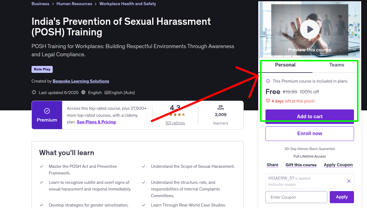 India's Prevention of Sexual Harassment (POSH) Training