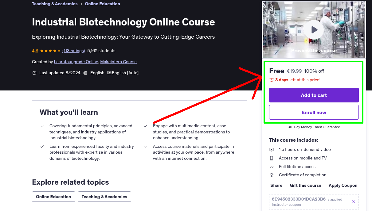 Industrial Biotechnology Online Course