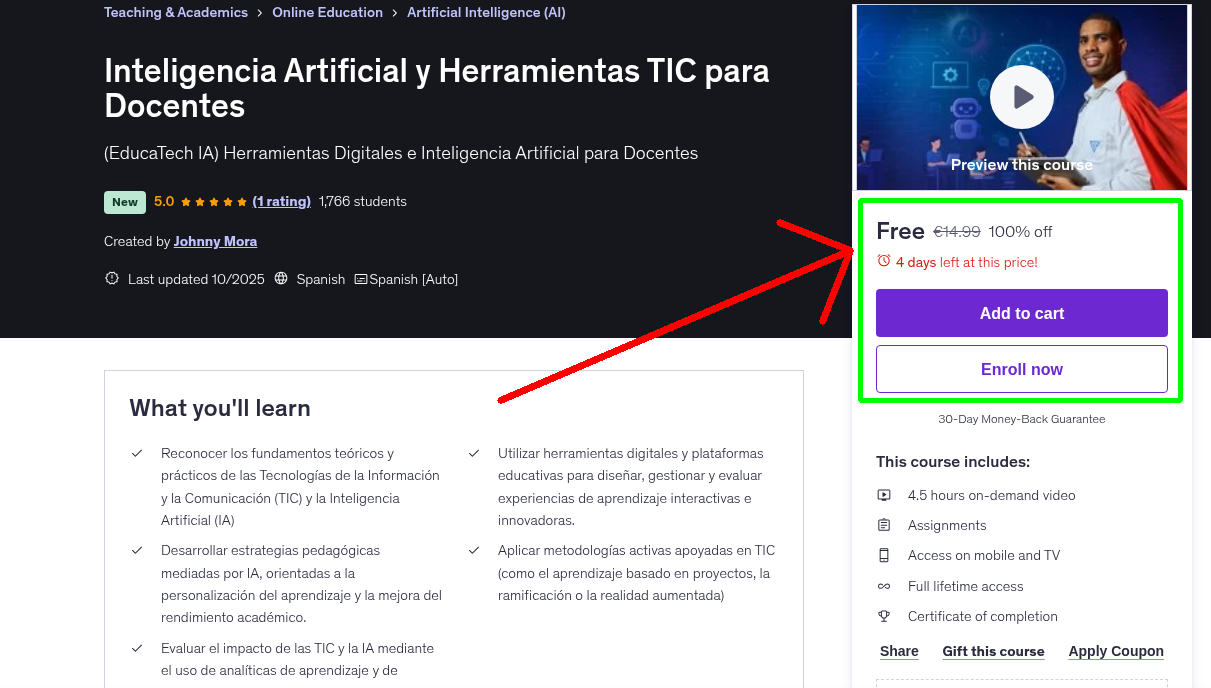 Inteligencia Artificial y Herramientas TIC para Docentes