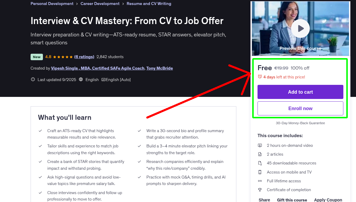 Interview & CV Mastery: From CV to Job Offer