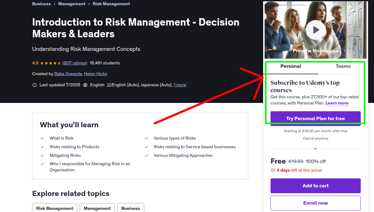 Introduction to Risk Management - Decision Makers & Leaders
