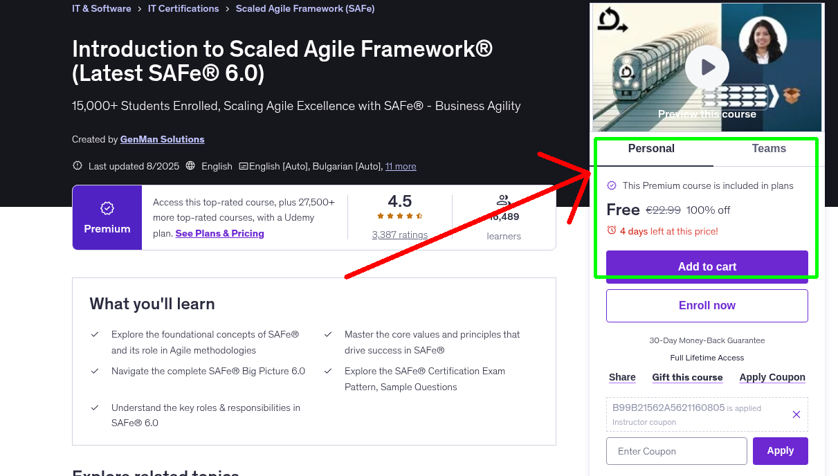 Introduction to Scaled Agile Framework® (Latest SAFe® 6.0)