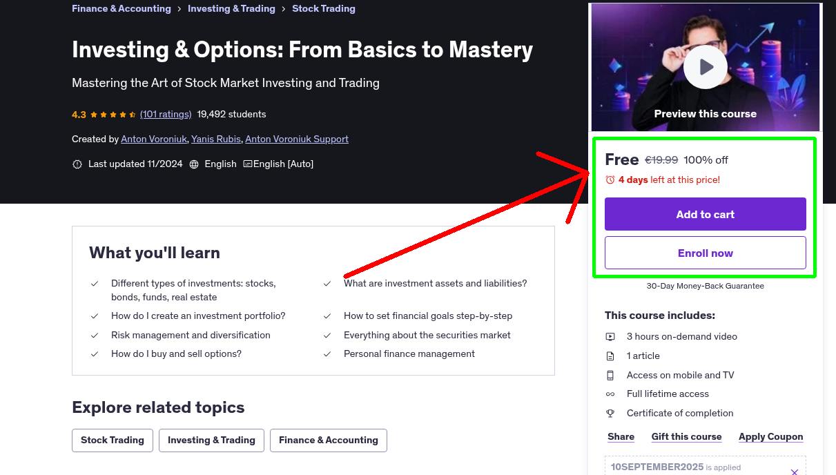 Investing & Options: From Basics to Mastery