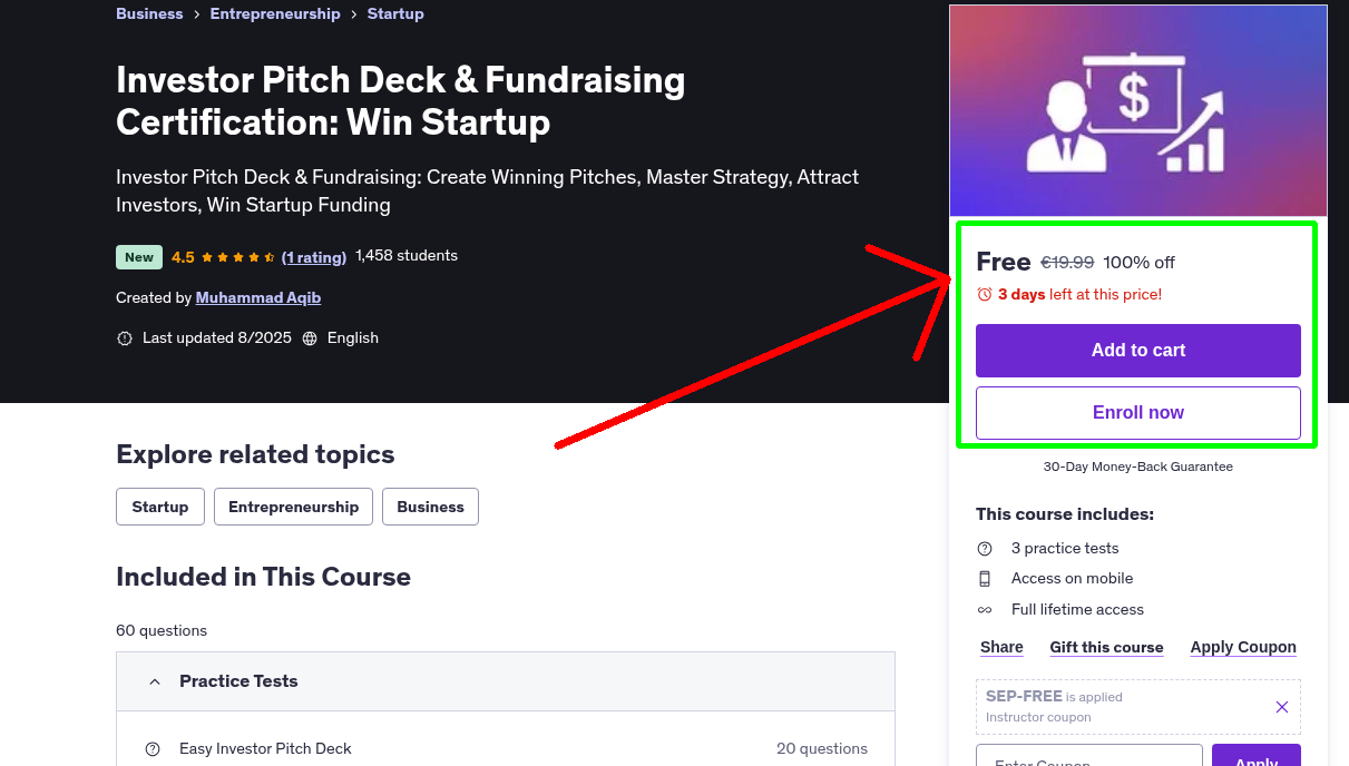 Investor Pitch Deck & Fundraising Certification: Win Startup
