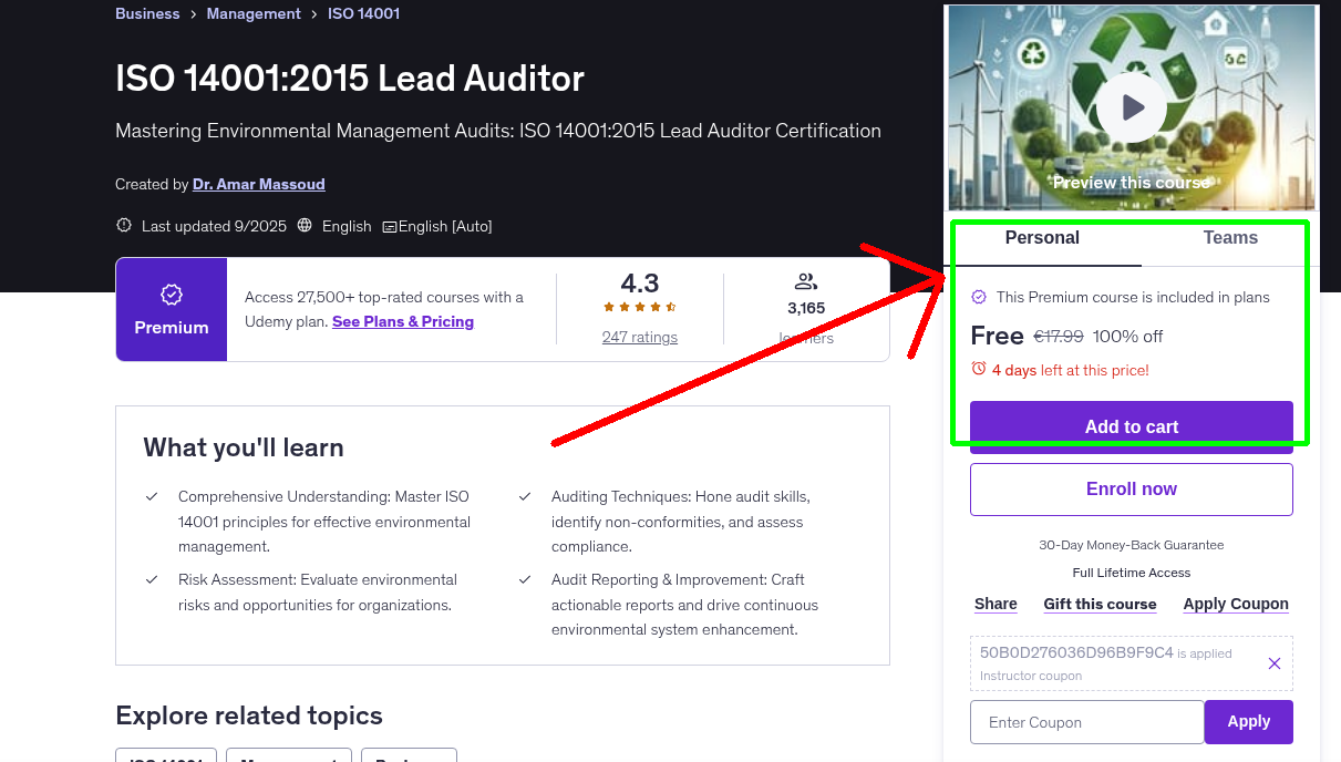 ISO 14001:2015 Lead Auditor