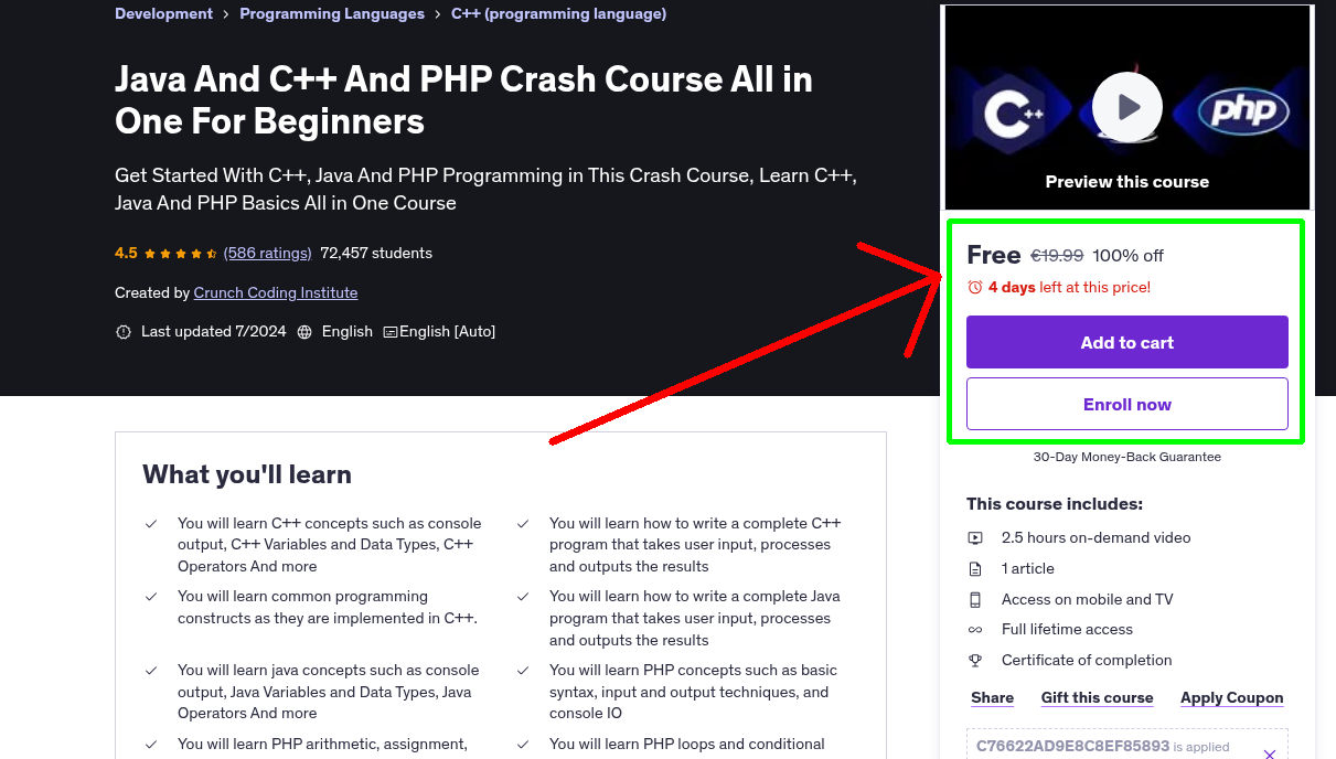 Java And C++ And PHP Crash Course All in One For Beginners