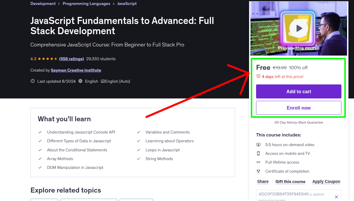 JavaScript Fundamentals to Advanced: Full Stack Development