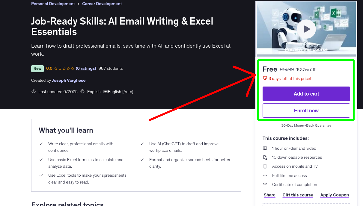 Job-Ready Skills: AI Email Writing & Excel Essentials