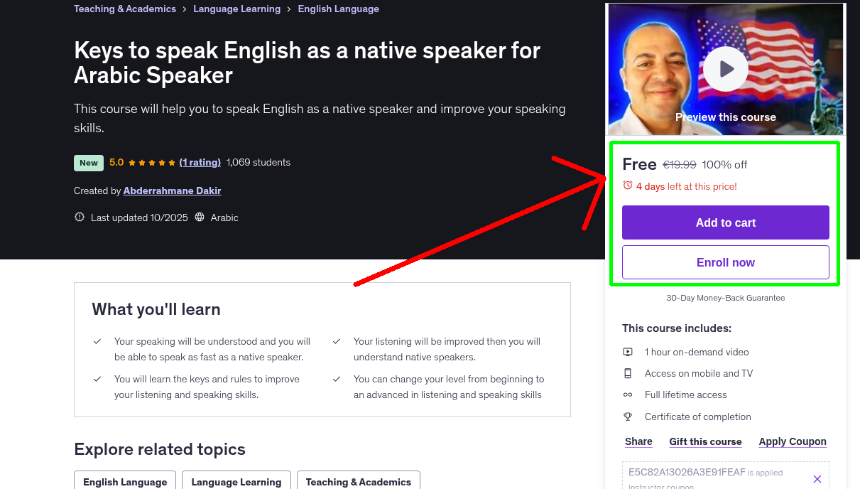 Keys to speak English as a native speaker for Arabic Speaker