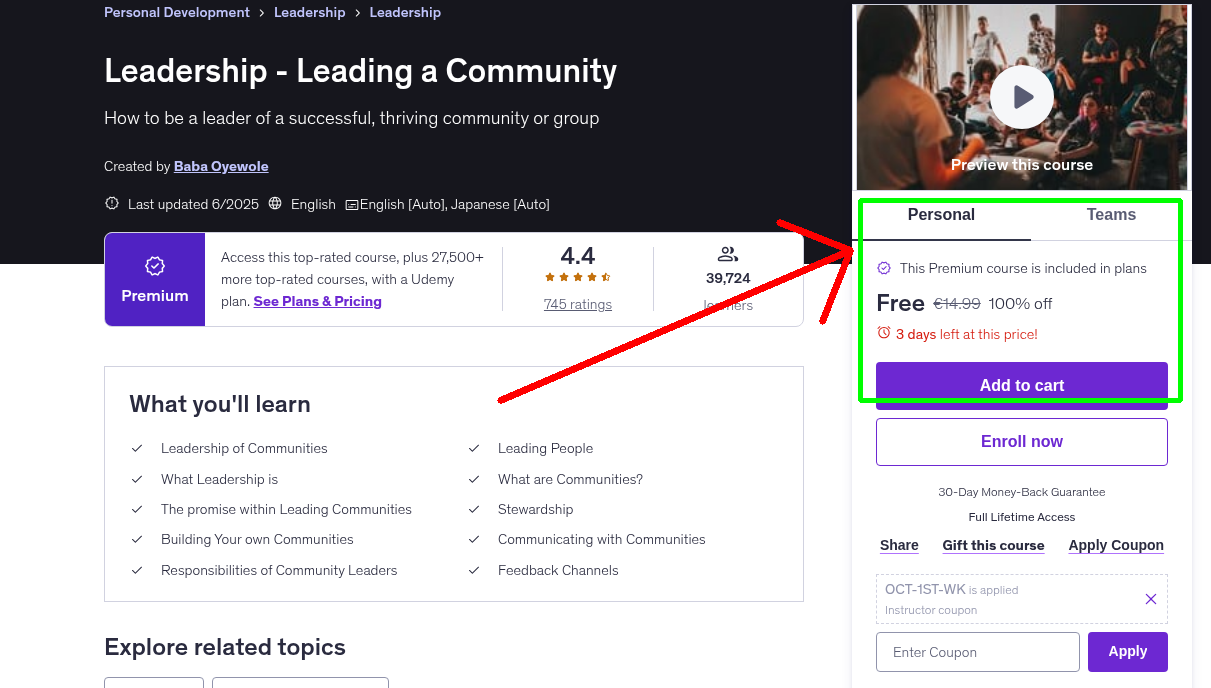 Leadership - Leading a Community