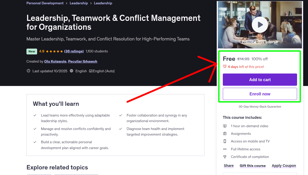 Leadership, Teamwork & Conflict Management for Organizations