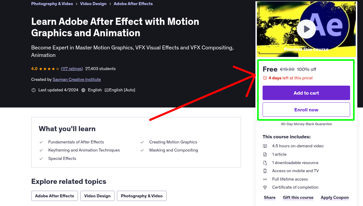 Learn Adobe After Effect with Motion Graphics and Animation