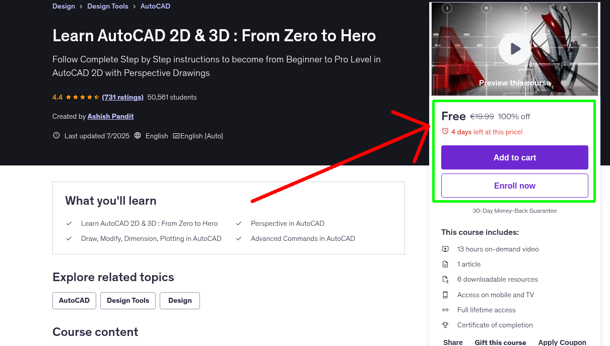 Learn AutoCAD 2D & 3D : From Zero to Hero
