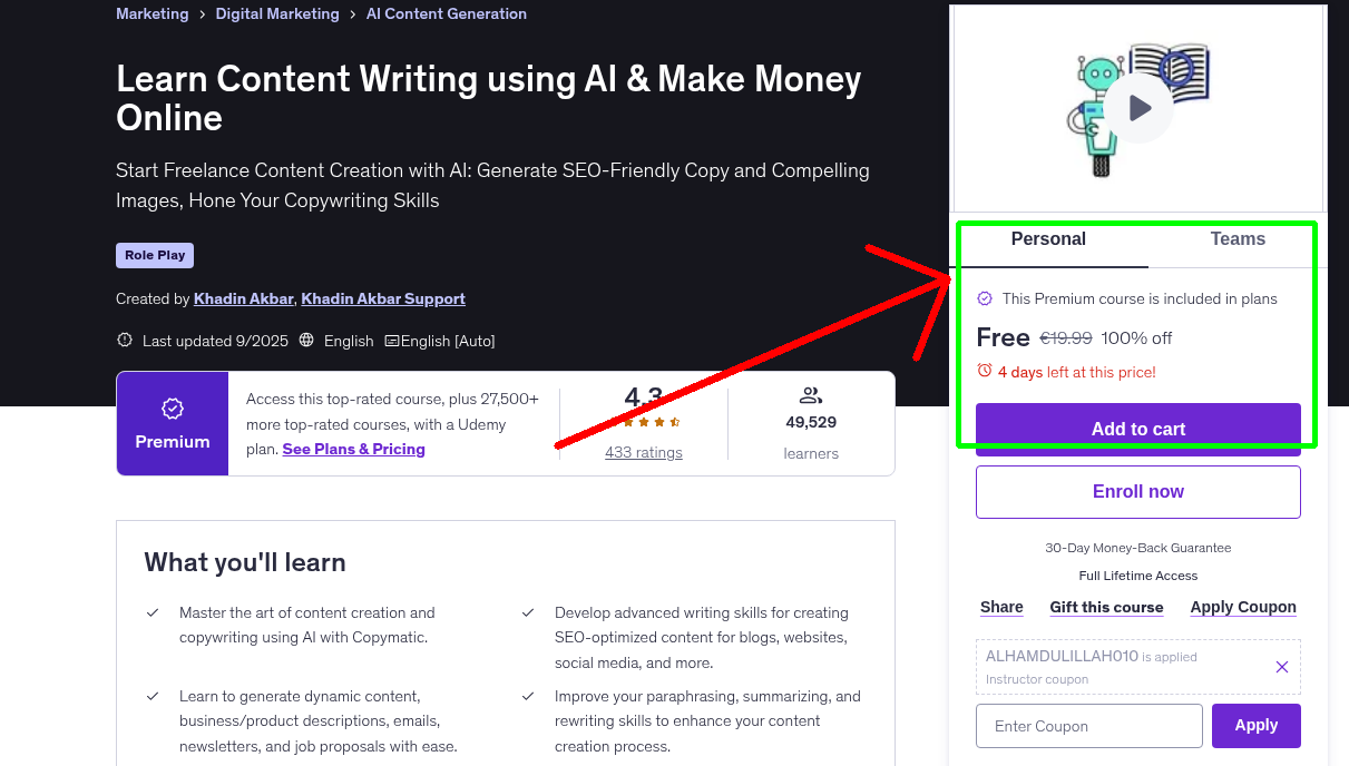 Learn Content Writing using AI & Make Money Online