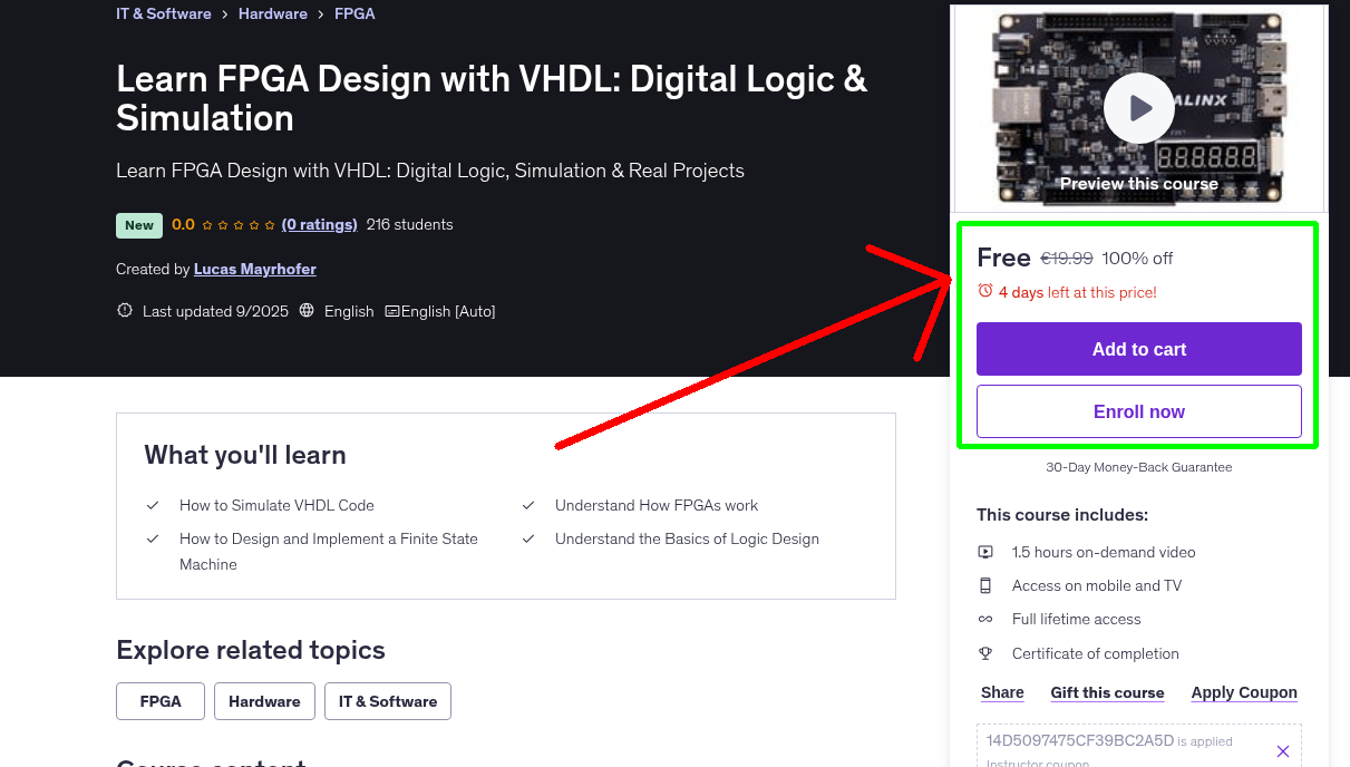 Learn FPGA Design with VHDL: Digital Logic & Simulation