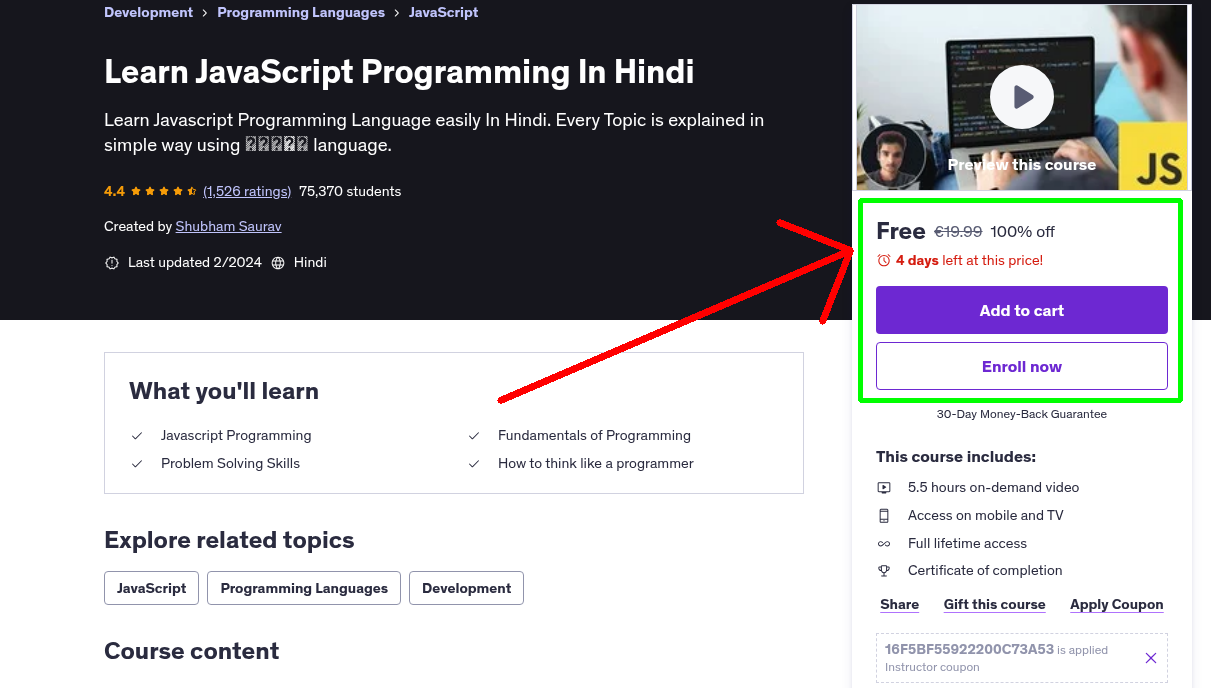 Learn JavaScript Programming In Hindi