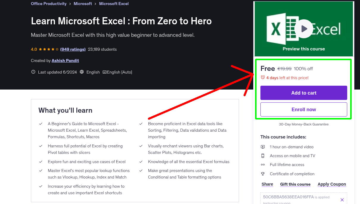 Learn Microsoft Excel : From Zero to Hero