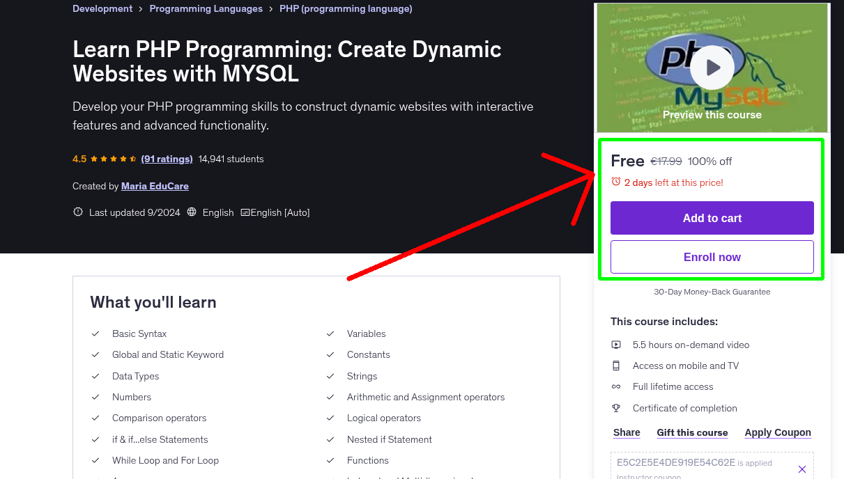 Learn PHP Programming: Create Dynamic Websites with MYSQL