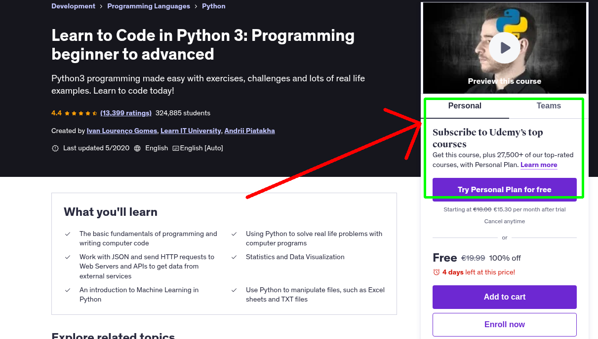 Learn to Code in Python 3: Programming beginner to advanced