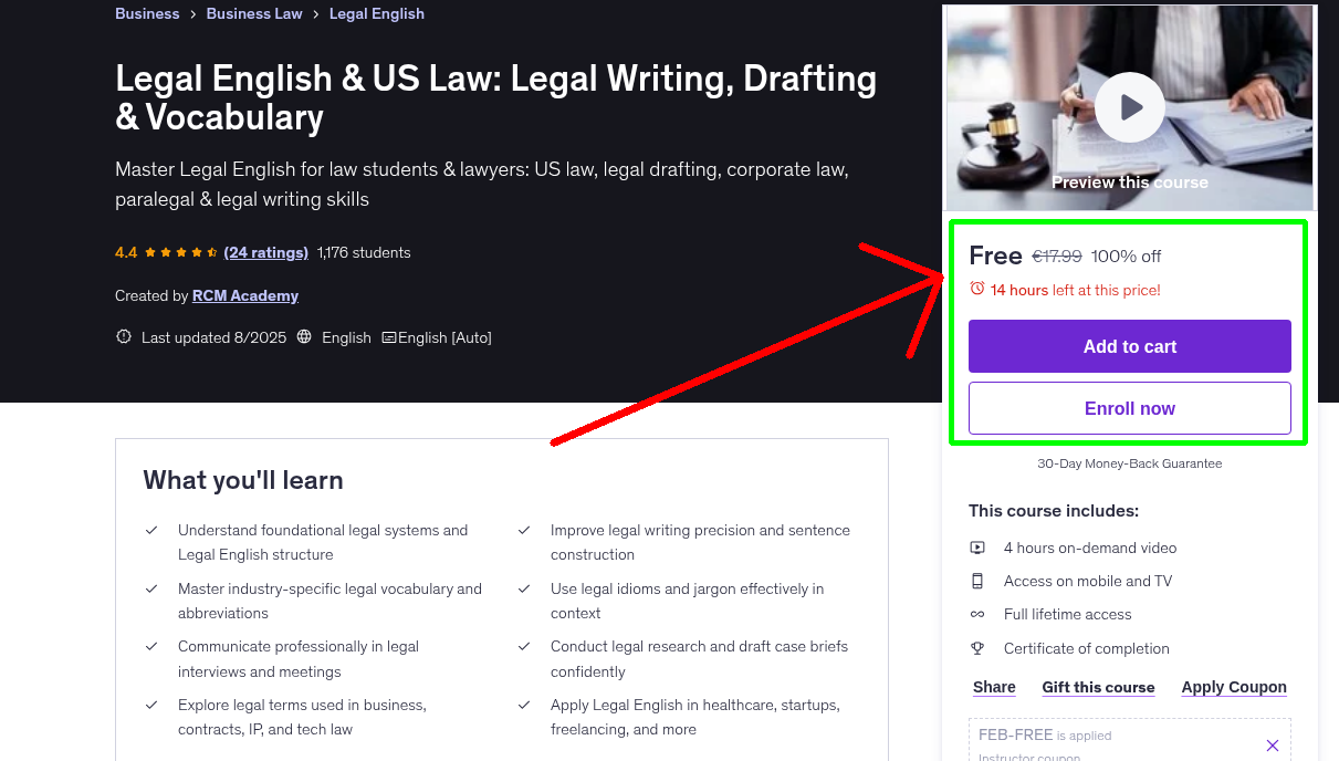Legal English & US Law: Legal Writing, Drafting & Vocabulary