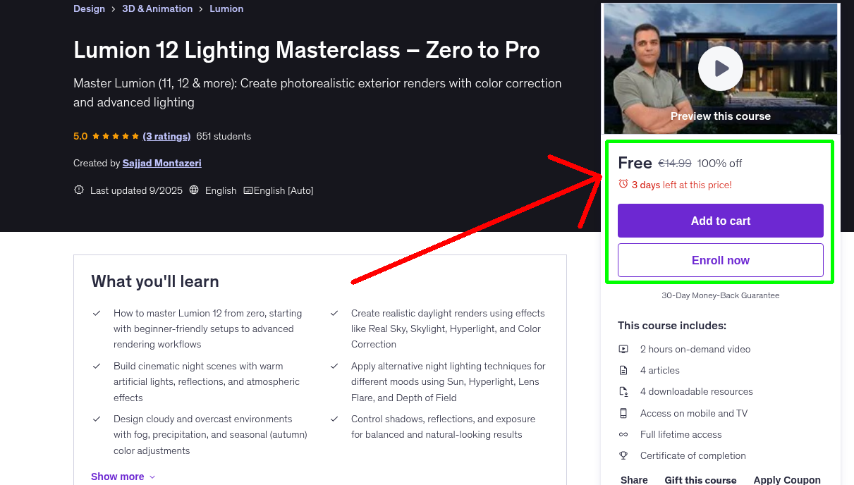 Lumion 12 Lighting Masterclass – Zero to Pro