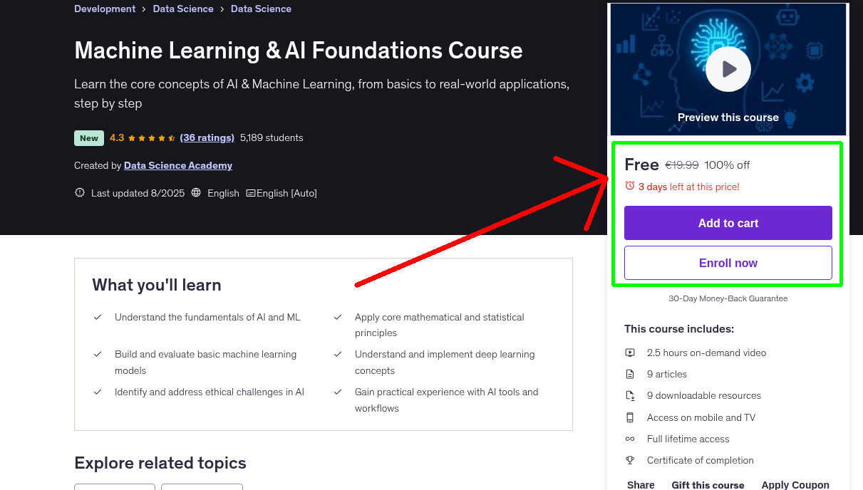 Machine Learning & AI Foundations Course