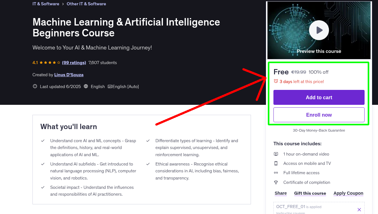 Machine Learning & Artificial Intelligence Beginners Course